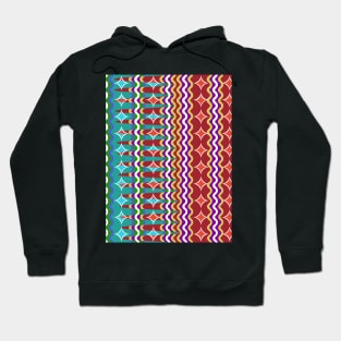 Retro 1960s Style Sixties Vintage Abstract Pattern Design Multicolored Hoodie